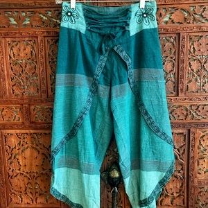 Cute & comfy harem pants from Nepal. 100% cotton.